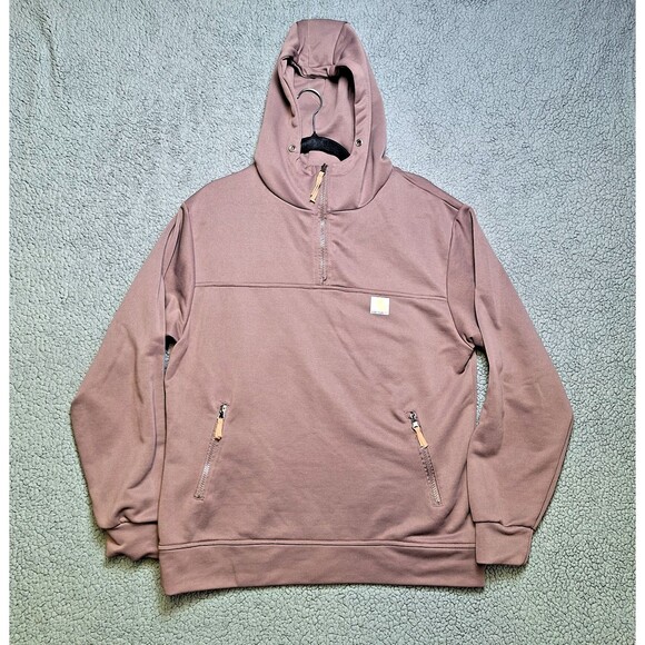 Carhartt Mens M Active Wear Pullover Hoodie 1/4 Zip Pockets Outdoors Workwear - Picture 1 of 9